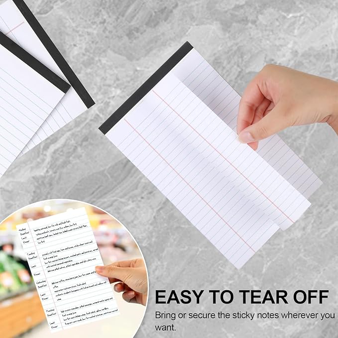 Utron 6 PCS Small Legal Pads 5x8 White, Narrow Ruled Small Note Pads 5x8, Micro Perforated Writing Pad, College Ruled Legal Notepads 5x8 for Study, Office, To-Do Lists(30 Sheets/Small Notepad)