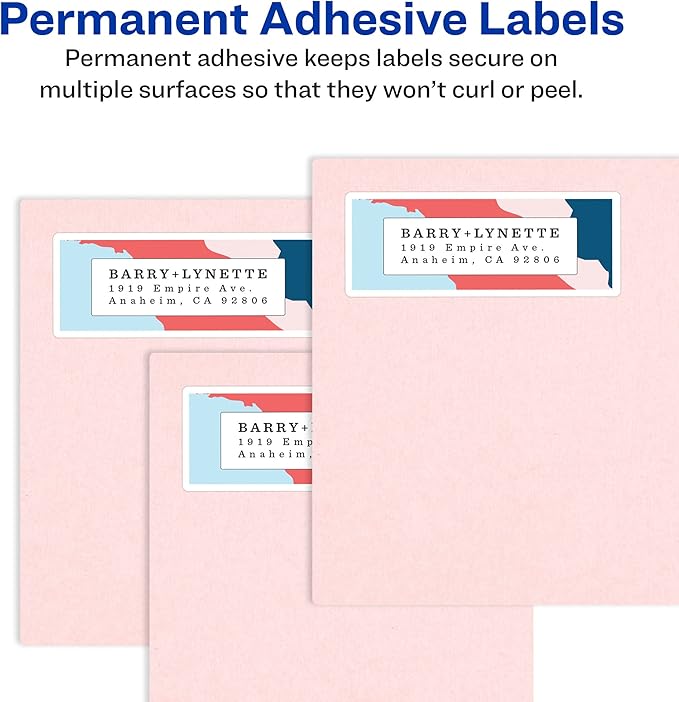 Avery Printable Return Address Labels with Sure Feed, 0.5" x 1.75", White, 20,000 Blank Mailing Labels (05967)