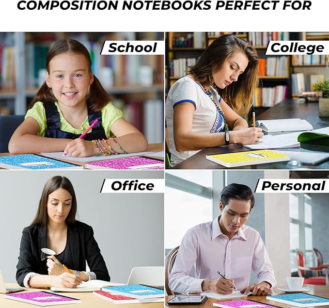 2000 Pack (Pallet) Composition Notebook Bulk, College Ruled, Full Pallet of Composition Notebooks, 200 Pages (100 Sheets), 9-3/4 x 7-1/2, Bulk Notebooks for School & Office, 4-7 Days Transit