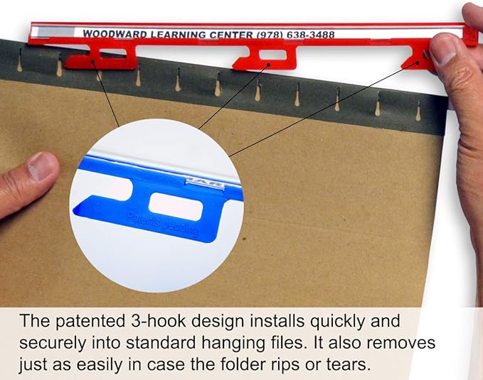 Ultimate Office MagniFile Insertable Hanging File Folder Tabs. Indexes That Double The Size of Your File Titles to Find Files Fast! (Set of 20), Assorted