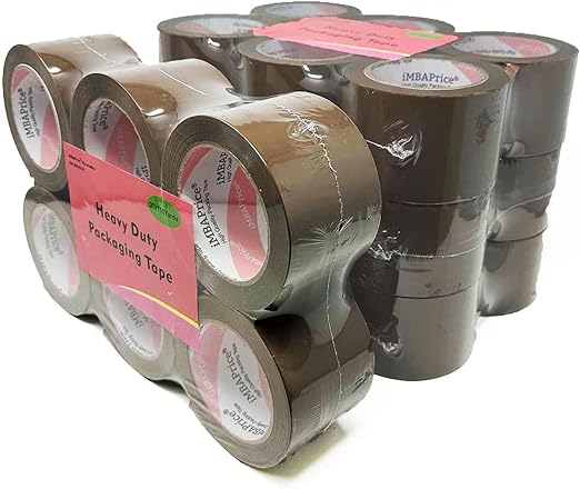 iMBAPrice 3-inches Shipping Packaging Tape - 1 Box of Premium (24 Roll of 110 Yards) 24 x 330 Feet Long 3" Wide Heavy Duty Brown Moving Packing Tape