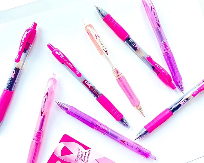PILOT Acroball Breast Cancer Awareness Collection Advanced Ink Refillable & Retractable Ball Point Pens, Fine Point, Assorted Colors, 14-Pack (14688)