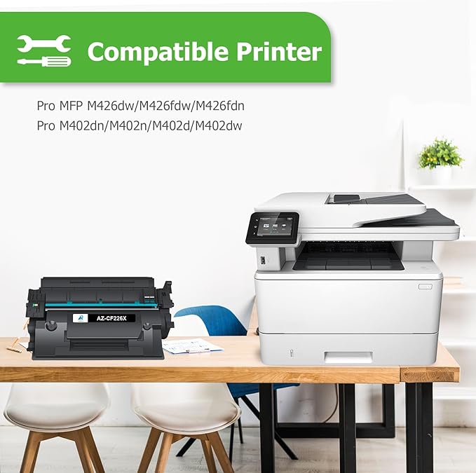 Aztech 26X CF226X Toner Cartridge 2 Pack High Yield Compatible Replacement for HP 26X CF226X 26A CF226A Pro M402dn M402n M402dw Pro MFP M426fdw M426fdn M426dw CF226XC Printer Ink (Black 2-Pack)