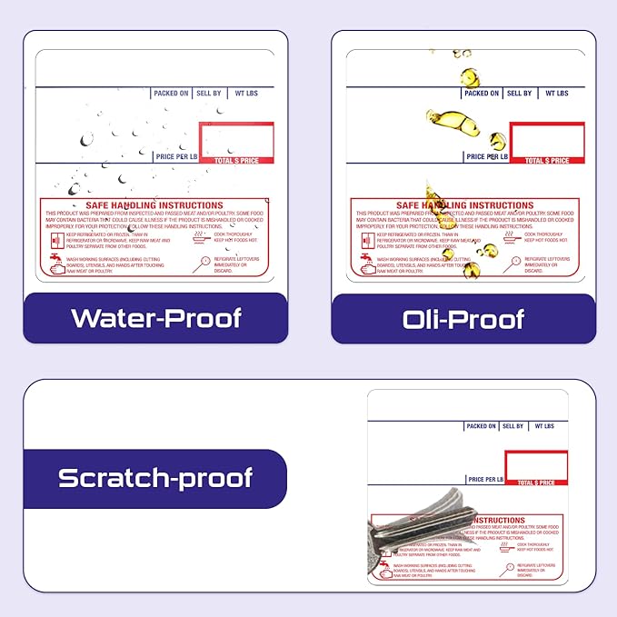 CEPRICO - Customizable CĀS Scale Labels - 48 Rolls of Thermal Printing Scale Labels – Compatible with CĀS LST-8040 | Safe Handling Instruction | Ideal for Supermarkets, Retailers and Grocery Stores