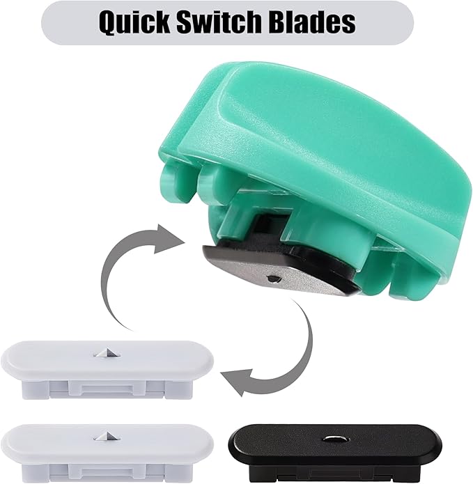 4-Pack Trimmer Replacement Blades for Fiskars Paper Trimmer, Replacement Blade for All Series of Fiskars/Portable&Precision Trimmer,Arts and Crafts,3 Cutting&1 Scoring Blades,Slider,Ice Blue