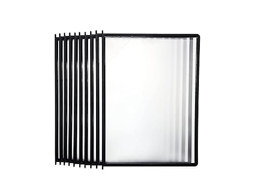 Tarifold DJOIS Desktop Reference & Display System - Durable Metal Base & Polypropylene - Letter-Size - 10 Double-Sided Pockets - 20 Sheet Capacity - Easy-Load - Made in France - Black