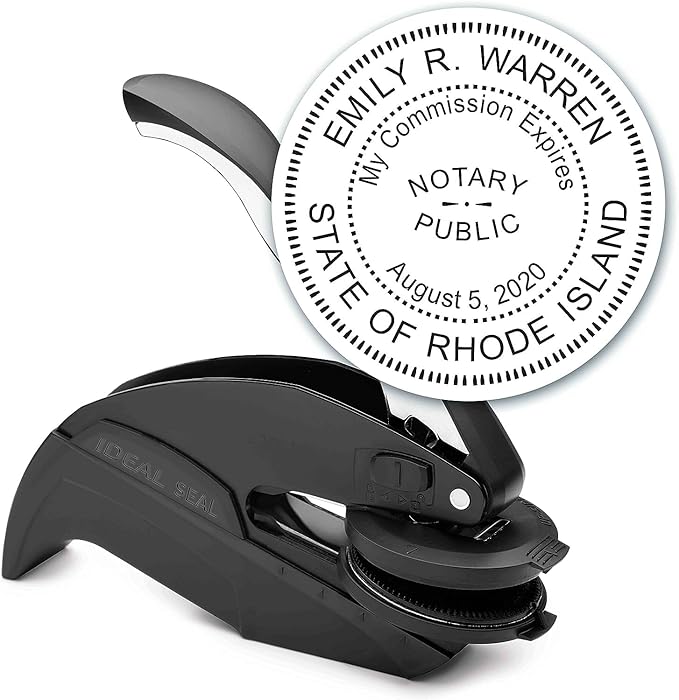 MaxMark Notary Seal Round Embosser for Rhode Island State - Includes Gold Burst Seal Labels (50 Count)