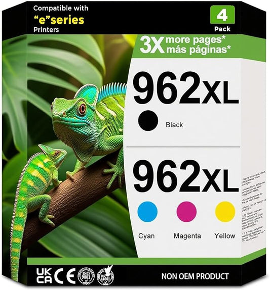 962XL Printer Ink Cartridges Combo Pack 962XL 962 HP962XL HP962XL/962 Compatible for HP 962XL for HP Combo Pack for Officejet Pro 9015e | 9015 9025e | 9025 9020e | 9020 9018e | 9018 9010e | 9010