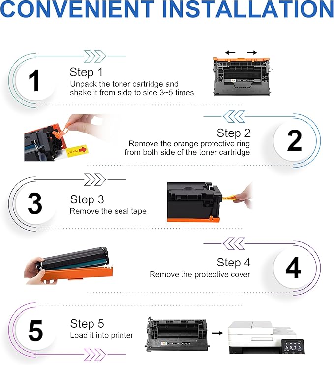37A Toner Cartridges Black CF237A(with Chip) Compatible for 37A Toner Cartridges Work for Enterprise M607n M608dn M609 M608n M607dn M608x M609x MFP M632 M631 M631h M633fh Printer (Black, 1 Pack)