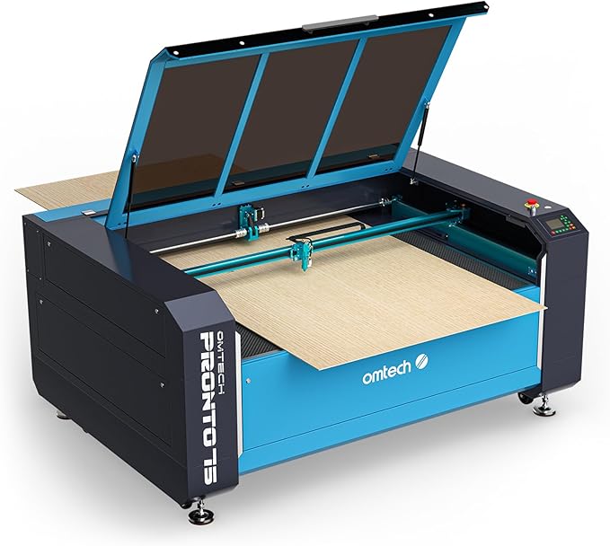 OMTech Pronto 150W CO2 Laser Engraver & Cutter with Water Chiller – 63"x40" Workspace, 1,000mm/s Speed, Autofocus, 2-Way Pass, Air Assist, for Wood, Acrylic & More