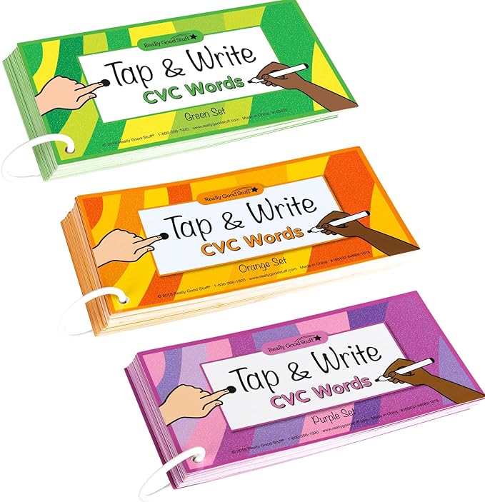 Really Good Stuff Tap and Write CVC Words - 120 Cards