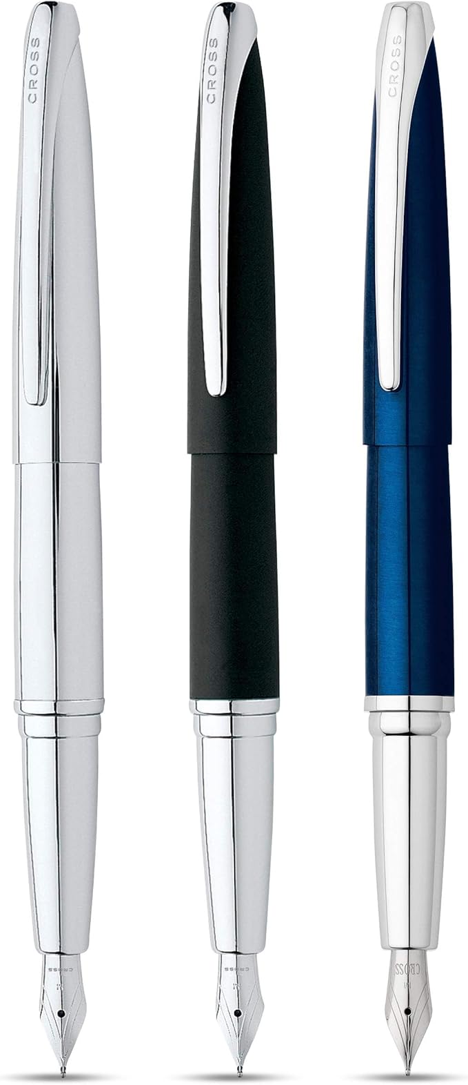 Cross ATX Refillable Fountain Presented in a Luxury Gift Box - Medium Point, Black Ink, Pure Chrome