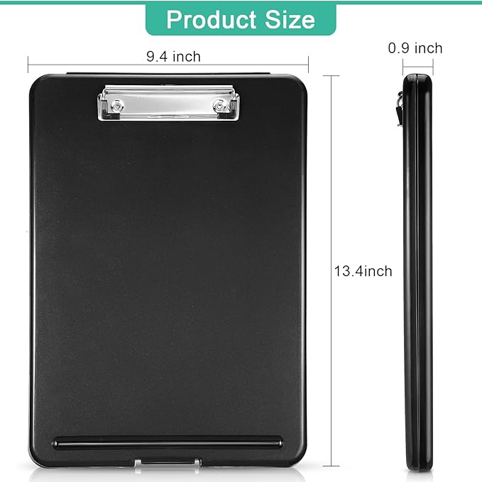 Geyee 16 Pcs Clipboard with Storage Plastic Foldable Nursing Clipboard Storage with Pen Holder 9. 5 x 13. 4 Inch Foldable Clip Board with Low Profile Clip for Student Teacher Nurse Office Supplies