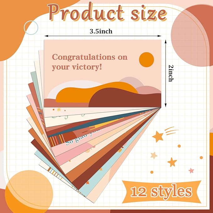Yeaqee 240 Pcs Employee Appreciation Kudos Cards Funny Blank Back Motivational Card Encouragement Thank You Note Recognition Card for Teacher College Affirmation Gift(Bohemia)