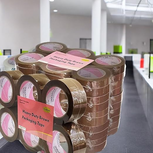 iMBAPrice 2-inches Brown Sealing Tape 6 Roll of 110 Yards (6X 330 Feet) Long 2" Wide Tan/Brown Color Shipping Packaging Tape
