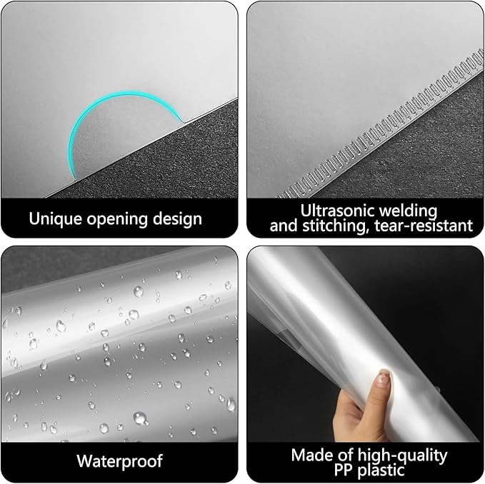 76 Pcs L-Type Clear Plastic File Folders - A4/Letter Size Transparent Plastic Sleeves Ideal for School and Office Supplies