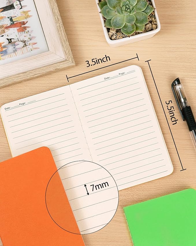 Gwybkq Small Lined Notepads Bulk 120 Pack Mini Journal Pocket Notebooks Set Colorful Cover Notebooks for Kids 3.5 x 5.5 Inches, 30 Sheets/60 Pages