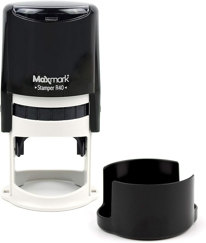 Round Notary Stamp for State of Georgia- Self Inking Stamp - Top Brand Unit with Bottom Locking Cover for Longer Lasting Stamp - 5 Year Warranty