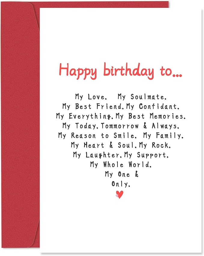 Romantic Birthday Card for Boyfriend Husband, Funny Birthday Cards for Wife Girlfriend, Naughty Love Card for Men Women, Happy Birthday To My One and Only