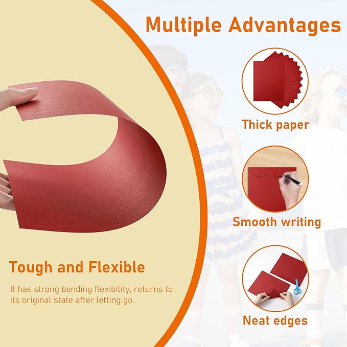 28 Sheets Christmas Red Cardstock 8.5 x 11 Craft Paper, 250gsm/92lb Heavyweight Paper Card Stock for DIY Cards Making, Wedding Invitations, Office Printing, Memus, Anniversary Card