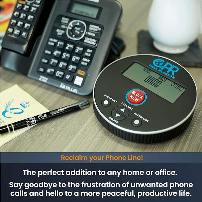 CPR V10000 – Whitelist Call Blocker. Landline Phone Call Blocker. Dual Mode Protection. Pre-Loaded with 10,000 Known Robocall Scam Numbers - Spam Call Blocker for Home Phones (Black (Renewed))