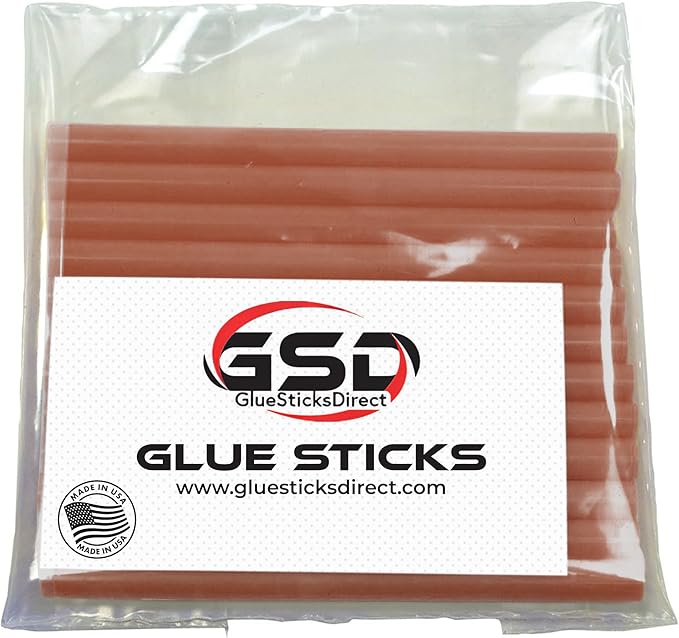 Mini Size Hot Melt Glue Sticks for Glue Gun - Bulk 4in Burgundy Glue Sticks - Great for Art Craft Repairs & Compatible w/Most Glue Guns - 5/16" X 4" (24 Sticks) - Made in USA