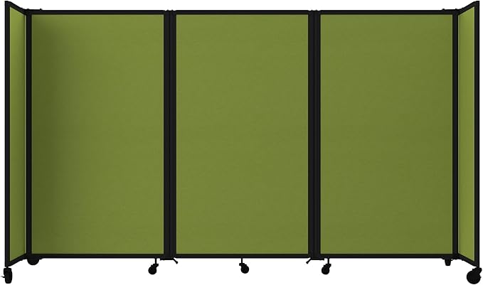 Versare Room Divider 360 Portable Wall Partition | Folding Panels | Large Freestanding Divider | Locking Wheels | Temporary Room Separator