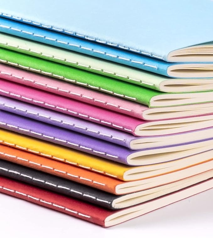Gwybkq Small Blank Notepads Bulk 60 Pack Mini Pocket Notebooks Journal Set Colorful Cover Notebooks for Kids 3.5 x 5.5 Inches, 30 Sheets/60 Pages