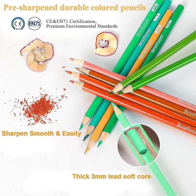 LBW Colored Pencils Oil Pencils Soft Core Color Pencil Set Ideal for Adult Coloring Books Kids Artists Beginners (180)