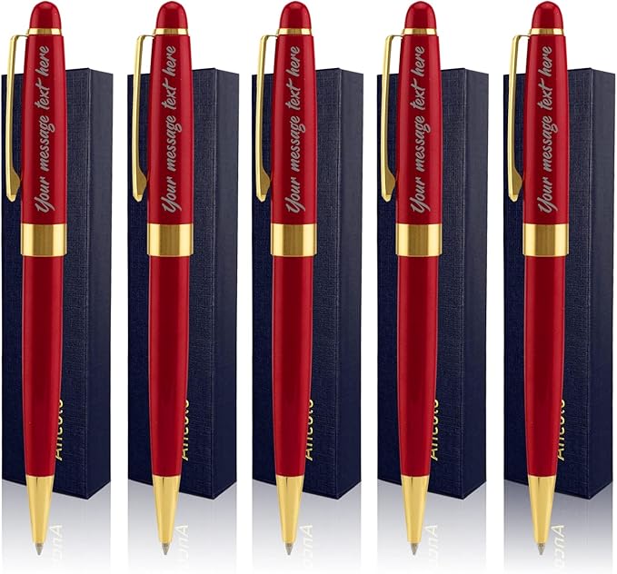 Ancolo Personalized Business Ballpoint Pens-Medium Point Nib - Quality Pens Metal Body no plastic, Engraving With Your Name/Message Corporate Executive Gift for any occations