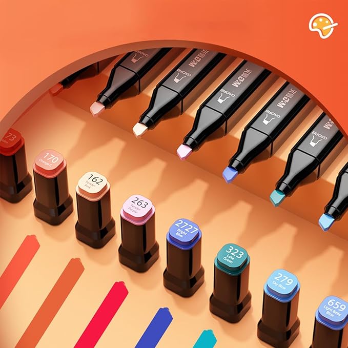 M&G 60 Colors Dual Tip Alcohol Art Sketch Markers, Drawing Markers for Adult Coloring Books, Drawing, Sketching, Doodling, Art Projects, School Supplies