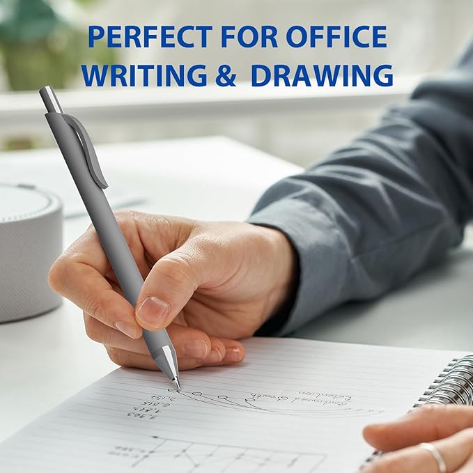 24 Pack Gel Pens Bulk, Black Gel Ink Pens, (0.7 mm) Fine Point Point Pen, Retractable Smooth Writing Pen for Journal Writing,Home Office School Supplies (Black, Red,Blue ink)