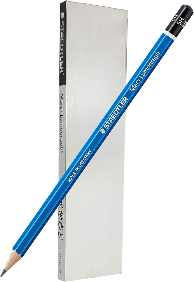 STAEDTLER Mars Lumograph 5H Graphite Art Drawing Pencil, 6 Pencils