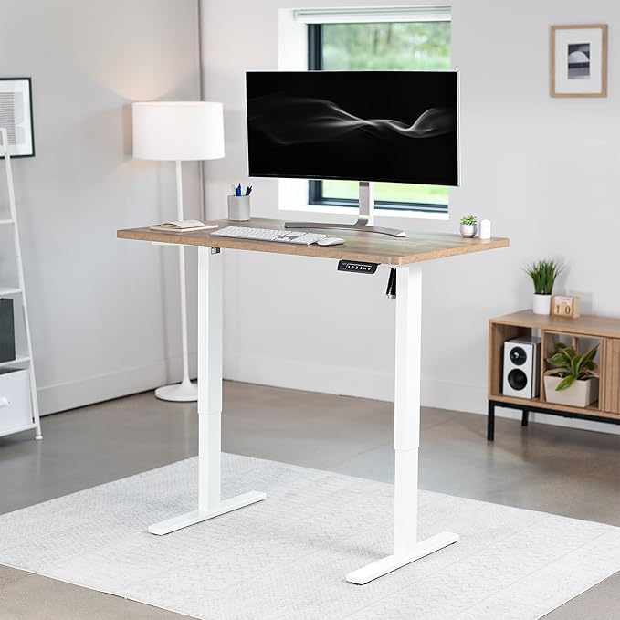 VIVO Reclaimed Wood Universal 48 x 30 inch Solid One-Piece Table Top for Standard and Sit to Stand Height Adjustable Home and Office Desk Frames, DESK-TOP48-30P