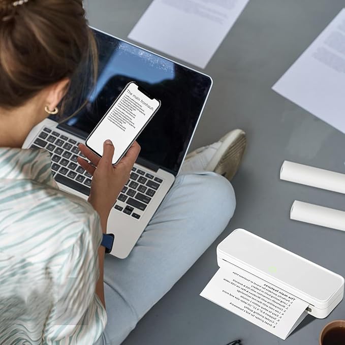 4 Rolls Thermal Paper 8.5x 11 Inches, US Letter Size Paper for Printer, Compatible with Portable Printers Wireless for Travel, Portable and Travel-Friendly Thermal Paper Roll