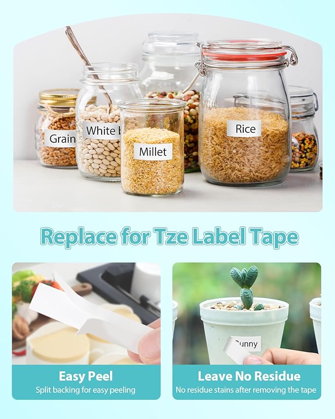 4-Pack TZe-241 TZ Tape 18mm 0.7 Inch Laminated White Compatible for Brother P Touch TZe-241 TZ-241 TZe241 Label Tape Use for Ptouch PT-D400 D410 D600 D610BT Label Maker 3/4 Inch, Black on White