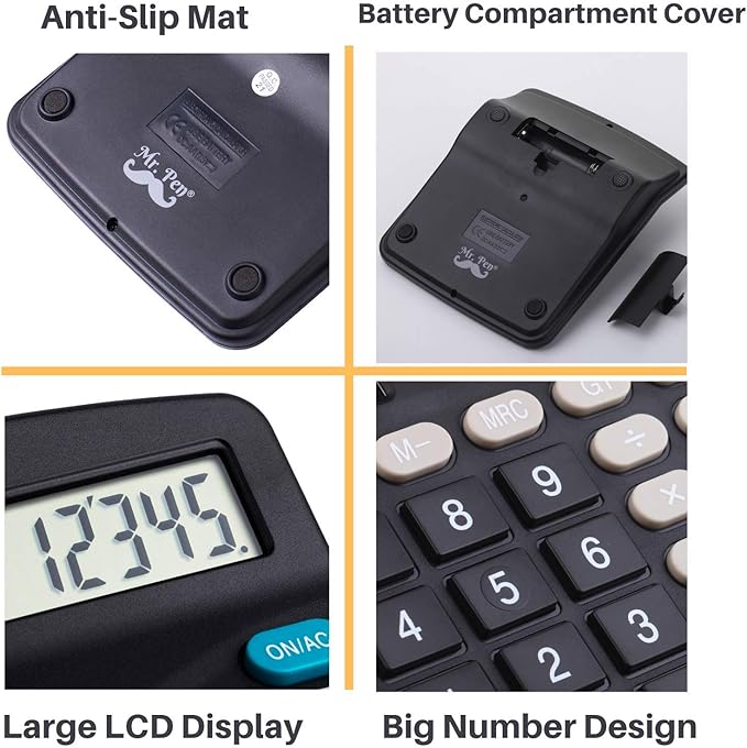 Mr. Pen- Calculator, Calculators Large Display, Standard Function Calculator, 12-Digit, Desktop Calculator, Large Calculator, Office Calculator, Calculator Large Display and Buttons