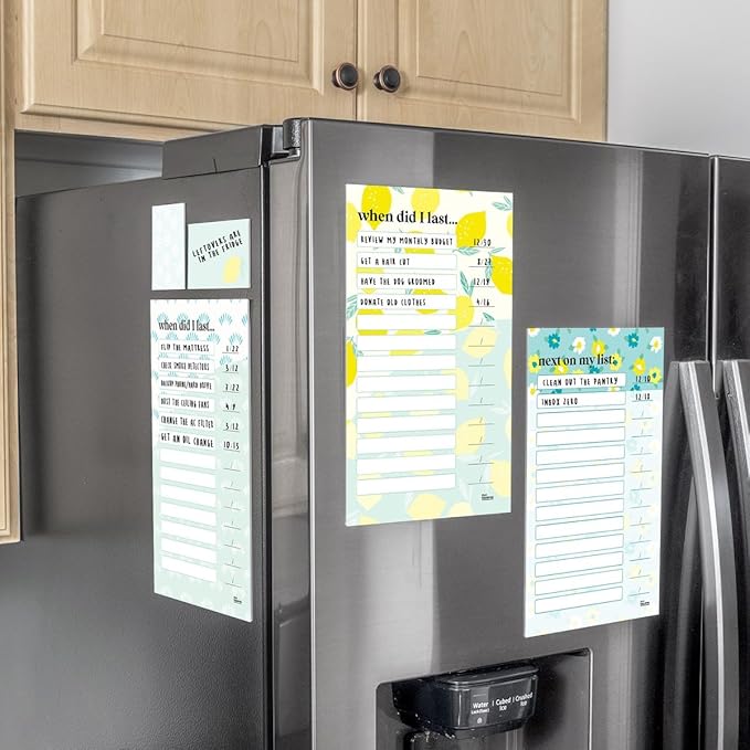 M.C. Squares Reusable, Erasable Household Reminders and Sticky Notes with Smudge-Free Tackie Marker | Cling to Stainless Steel & Glass | USA Made