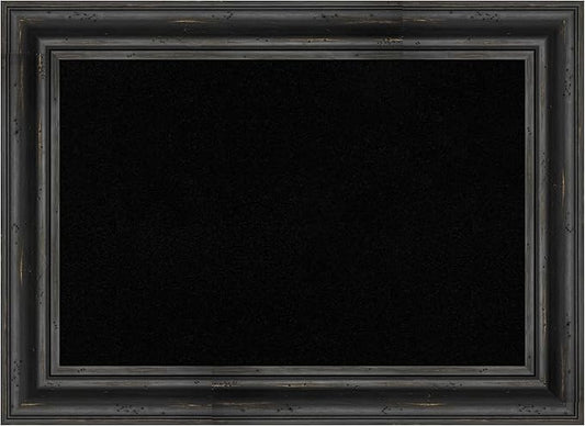 Amanti Art Black Cork Board for Wall, 21x29 Vision Board with Black Wood Frame, Medium Corkboard Office Decor for Home Organization, Country Rustic Corkboard Pinboard to Display Items for Home