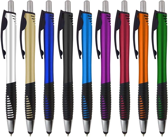 Personalized Stylus Pens with Your Custom Logo or Text-250 Pack Bulk-for Businesses, Parties, and Events, 2 in 1 Capacitive Stylus & Ballpoint Pen Compatible with Most Touchscreen Devices, Purple