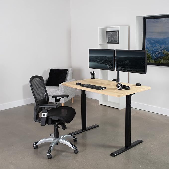 VIVO Universal 48 x 30 inch Solid One-Piece Table Top for Standard and Sit to Stand Height Adjustable Home and Office Desk Frames, Light Wood, DESK-TOP48-30C