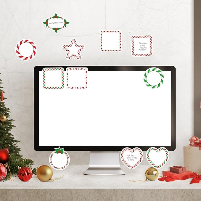 48 Pcs Christmas Candy Sticky Note Self-Adhesive Christmas Candy Note Pads Christmas Candy Memo Notes for Xmas School Office Home Supplies Students Teachers Present 12 Styles