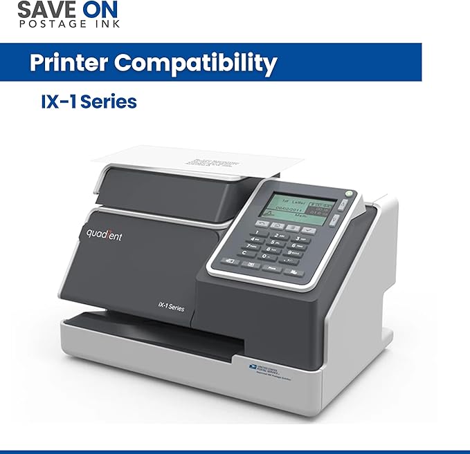 Save On Postage Ink IXINK1 Compatible Quadient Std Ink Cartridge for iX-1 Series, 2 Pack