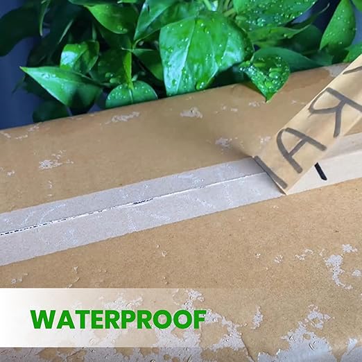 ADHES Kraft Paper Tape, 2 Inch x 60 Yards x 6 Rolls, Biodegradable Paper Packing Tape Writable & Uncoated Brown Shipping Tape for Shipping, Moving, Sealing