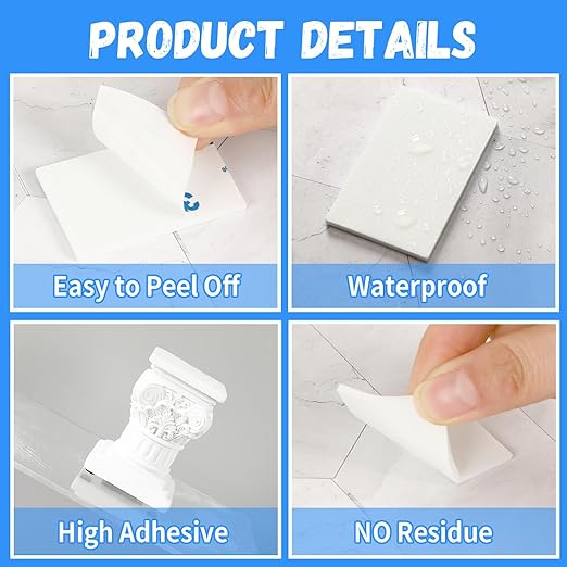 UPINS Double Sided Foam Tape, 60 Pcs Double Sided Tape Heavy Duty Strong Adhesive Double Sided Mounting Tape for Walls Picture Poster Crafts Black (Round, Square & Rectangle)