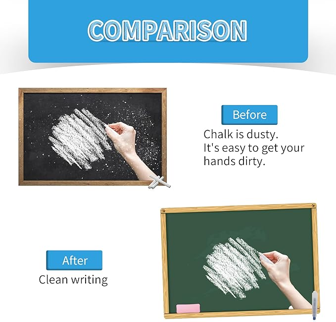 8-Pack Premium Transparent Chalk Holders - Teacher's Choice Easy Press Extension, Dust-Free Grip, Durable Plastic Shell for Classroom, Office, and Art Use