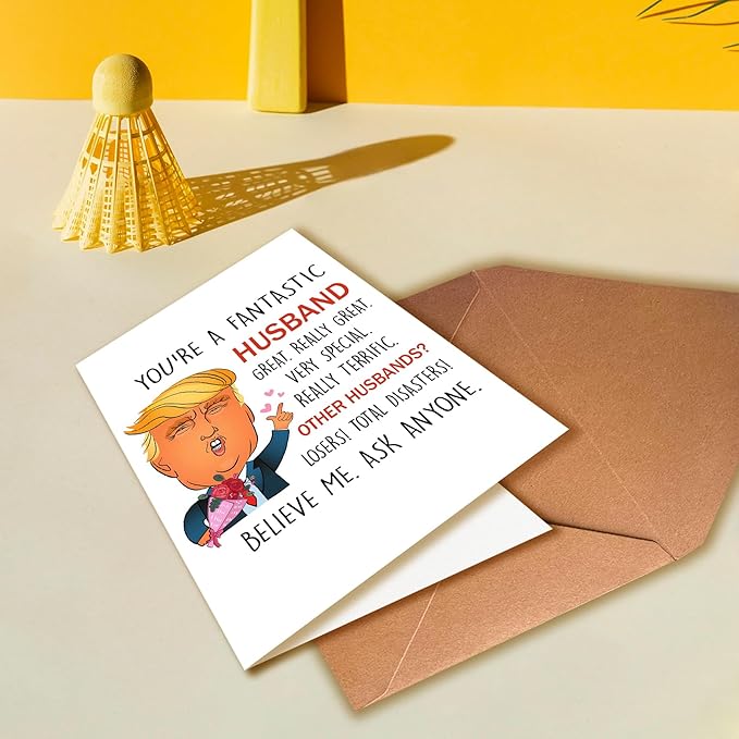 Funny Husband Birthday Cards, Humorous Husband Birthday Cards, Gifts for Husband, Beautiful Valentine’s Day Gifts for Him, Unique Anniversary Cards for Husband, Trump Love Cards