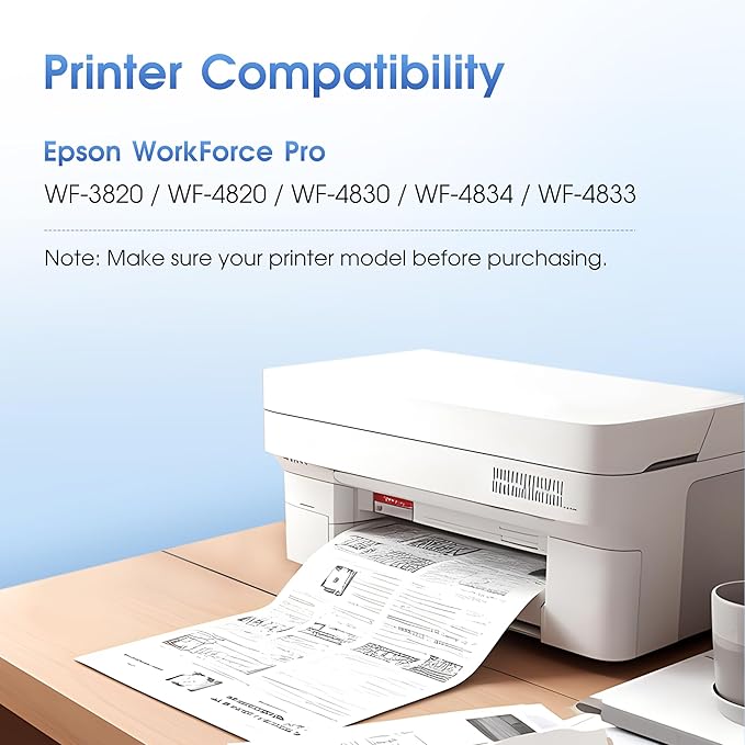 822XL Ink Cartridges Remanufactured Replacement for Epson 822 822XL T822 Ink Cartridge, 822xl Black Combo Pack for Workforce Pro WF-3820 WF-4833 WF-4830 WF-4820 Printer (2 Black)
