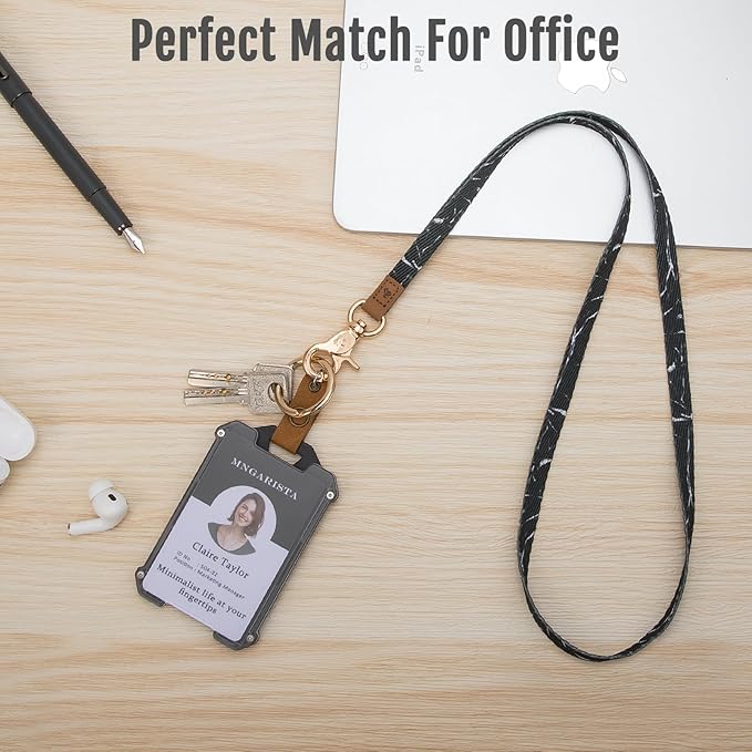 MNGARISTA Neck Lanyard for Keys, Floral Key Lanyard for Women, Durable ID Lanyards with Keyring and Clasp for ID Badges, School ID or Wallets, Chloris