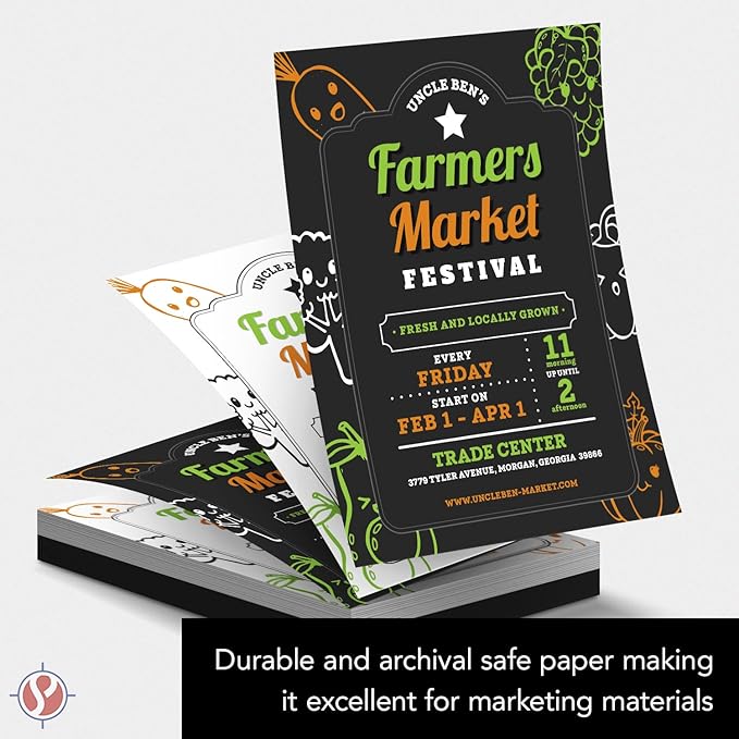 Bright White Paper - Multipurpose Office Print Writing Copy - Flyers, Posters, Design Proposals, Business Documents | 11 x 17 | 100lb Text (40lb Bond) | Acid Free Paper | 100 Sheets per Pack